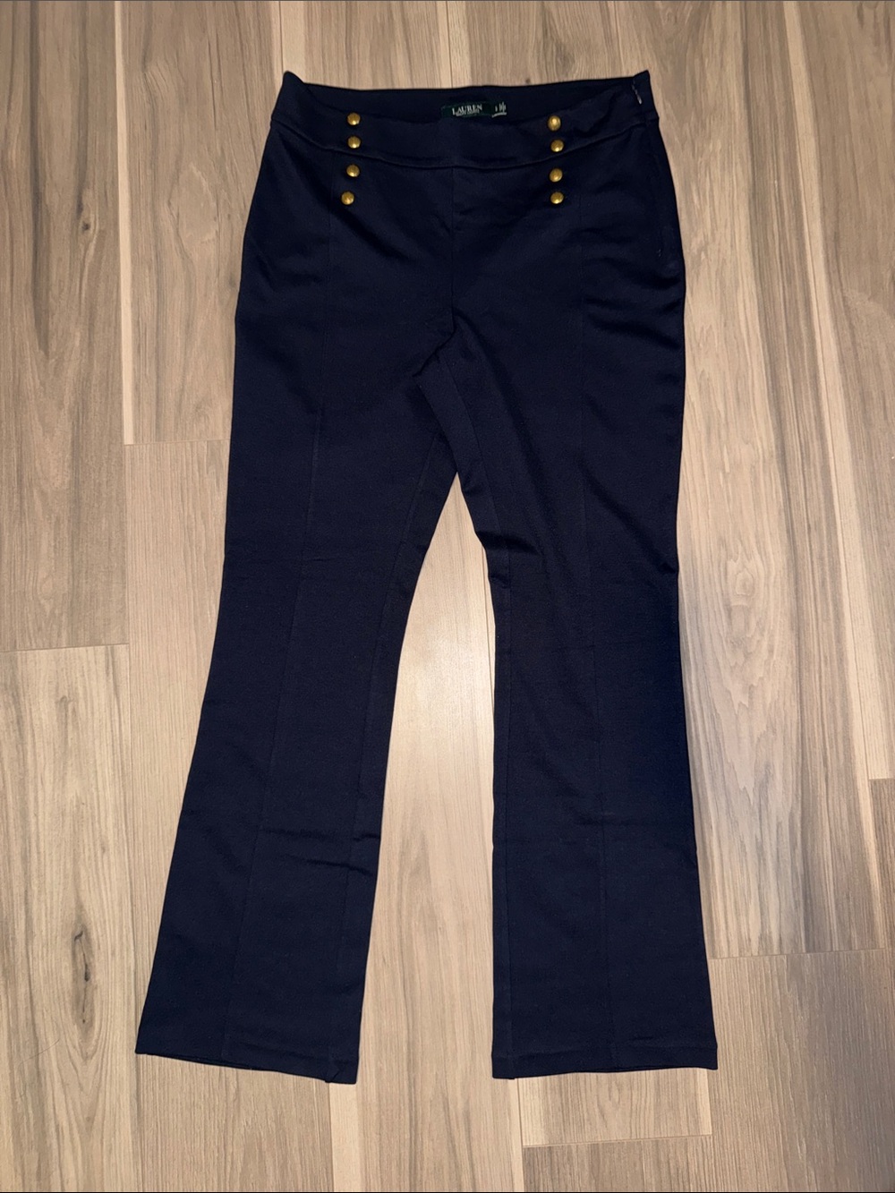 Polo by Ralph Lauren Navy Pants with Gold Button Detailing